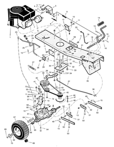 Motion Drive Diagram and Parts List for 309002X24A  Briggs and Stratton Lawn Tractor